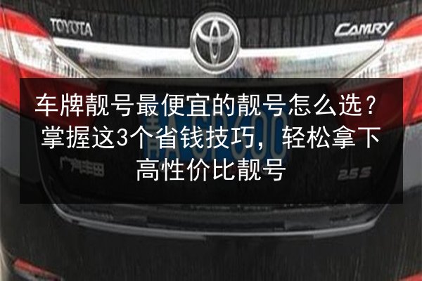 车牌靓号最便宜的靓号怎么选?掌握这3个省钱技巧,轻松拿下高性价比靓号 第3张 车牌靓号最便宜的靓号怎么选?掌握这3个省钱技巧,轻松拿下高性价比靓号 第3张