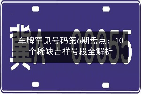 车牌罕见号码第6期盘点:10个稀缺吉祥号段全解析 第2张 车牌罕见号码第6期盘点:10个稀缺吉祥号段全解析 第2张