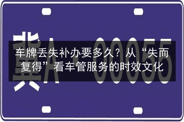 车牌丢失补办要多久？从“失而复得”看车管服务的时效文化 第2张