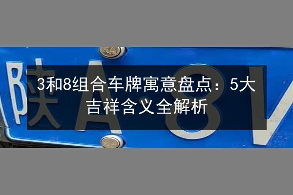 3和8组合车牌寓意盘点:5大吉祥含义全解析 第1张 3和8组合车牌寓意盘点:5大吉祥含义全解析 第1张
