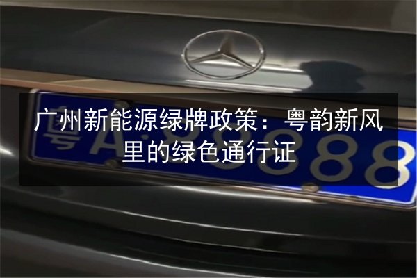 广州新能源绿牌政策:粤韵新风里的绿色通行证 第3张 广州新能源绿牌政策:粤韵新风里的绿色通行证 第3张