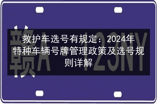 救护车选号有规定：2024年特种车辆号牌管理政策及选号规则详解 第2张