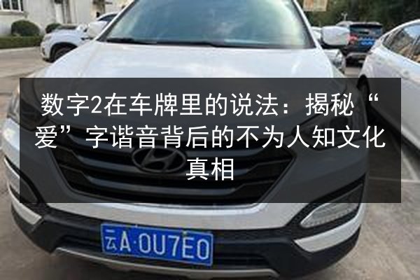 数字2在车牌里的说法:揭秘“爱”字谐音背后的不为人知文化真相 第3张 数字2在车牌里的说法:揭秘“爱”字谐音背后的不为人知文化真相 第3张