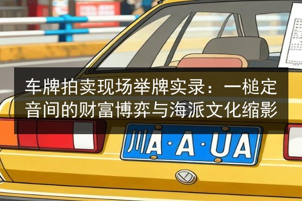 车牌拍卖现场举牌实录:一槌定音间的财富博弈与海派文化缩影 第2张 车牌拍卖现场举牌实录:一槌定音间的财富博弈与海派文化缩影 第2张