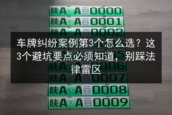 车牌纠纷案例第3个怎么选？这3个避坑要点必须知道，别踩法律雷区 第2张