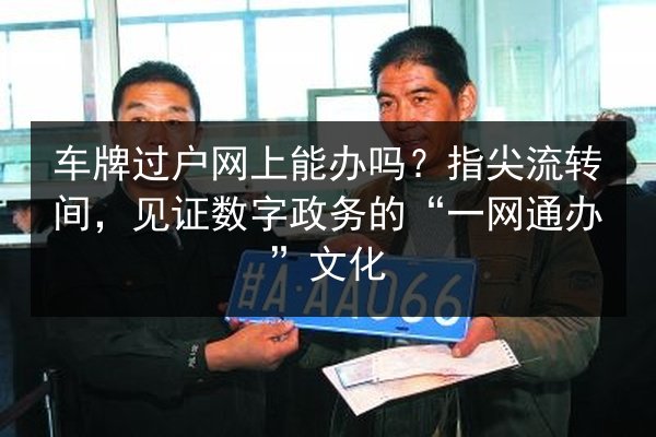 车牌过户网上能办吗?指尖流转间,见证数字政务的“一网通办”文化 第2张 车牌过户网上能办吗?指尖流转间,见证数字政务的“一网通办”文化 第2张
