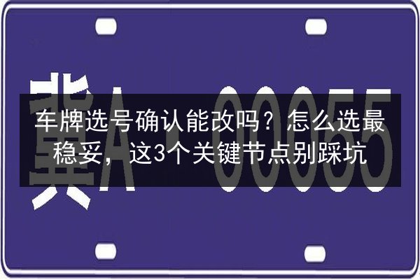 车牌选号确认能改吗?怎么选最稳妥,这3个关键节点别踩坑 第2张 车牌选号确认能改吗?怎么选最稳妥,这3个关键节点别踩坑 第2张