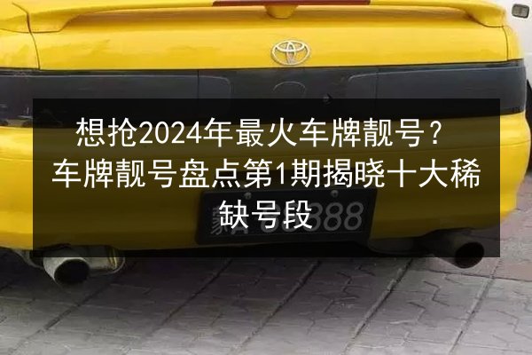 想抢2024年最火车牌靓号？车牌靓号盘点第1期揭晓十大稀缺号段