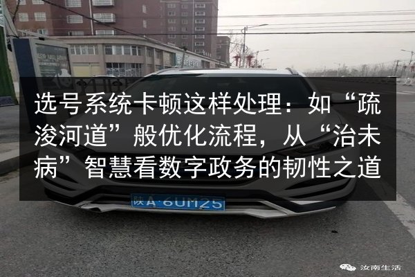 选号系统卡顿这样处理：如“疏浚河道”般优化流程，从“治未病”智慧看数字政务的韧性之道 第3张