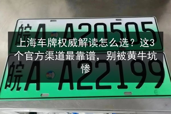 上海车牌权威解读怎么选？这3个官方渠道最靠谱，别被黄牛坑惨 第1张