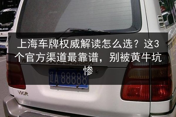 上海车牌权威解读怎么选？这3个官方渠道最靠谱，别被黄牛坑惨 第2张