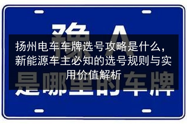 扬州电车车牌选号攻略是什么,新能源车主必知的选号规则与实用价值解析 第2张 扬州电车车牌选号攻略是什么,新能源车主必知的选号规则与实用价值解析 第2张