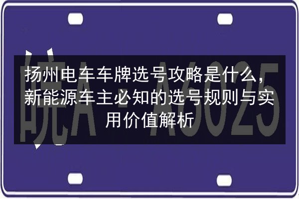 扬州电车车牌选号攻略是什么,新能源车主必知的选号规则与实用价值解析 第3张 扬州电车车牌选号攻略是什么,新能源车主必知的选号规则与实用价值解析 第3张