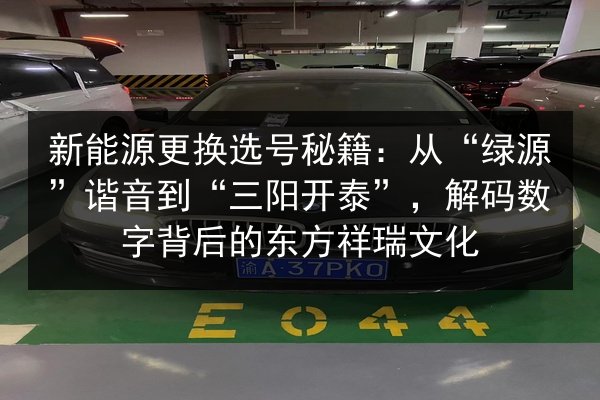 新能源更换选号秘籍：从“绿源”谐音到“三阳开泰”，解码数字背后的东方祥瑞文化 第1张