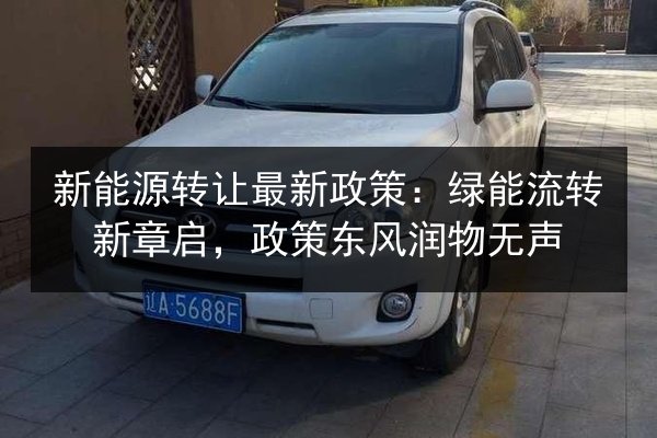 新能源转让最新政策：绿能流转新章启，政策东风润物无声 第3张