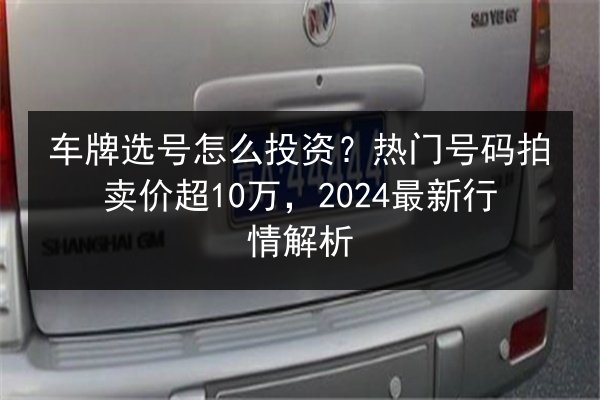 车牌选号怎么投资?热门号码拍卖价超10万,2024最新行情解析 第3张 车牌选号怎么投资?热门号码拍卖价超10万,2024最新行情解析 第3张