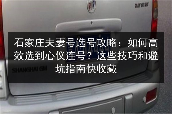 石家庄夫妻号选号攻略:如何高效选到心仪连号?这些技巧和避坑指南快收藏 第2张 石家庄夫妻号选号攻略:如何高效选到心仪连号?这些技巧和避坑指南快收藏 第2张