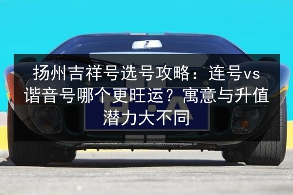扬州吉祥号选号攻略：连号vs谐音号哪个更旺运？寓意与升值潜力大不同 第3张