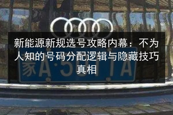 新能源新规选号攻略内幕：不为人知的号码分配逻辑与隐藏技巧真相 第2张