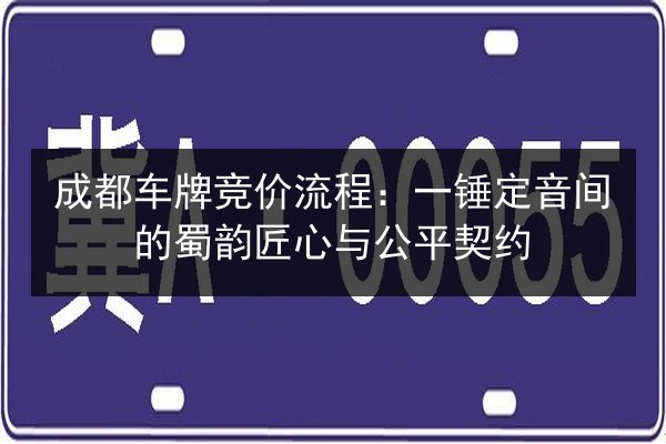 成都车牌竞价流程:一锤定音间的蜀韵匠心与公平契约 第3张 成都车牌竞价流程:一锤定音间的蜀韵匠心与公平契约 第3张