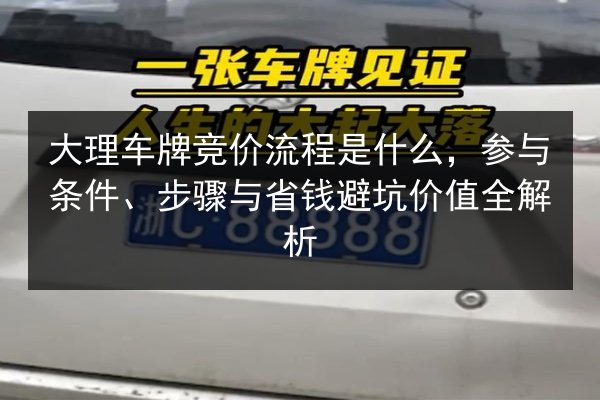 大理车牌竞价流程是什么,参与条件、步骤与省钱避坑价值全解析 第3张 大理车牌竞价流程是什么,参与条件、步骤与省钱避坑价值全解析 第3张