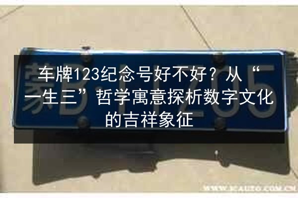 车牌123纪念号好不好？从“一生三”哲学寓意探析数字文化的吉祥象征 第2张