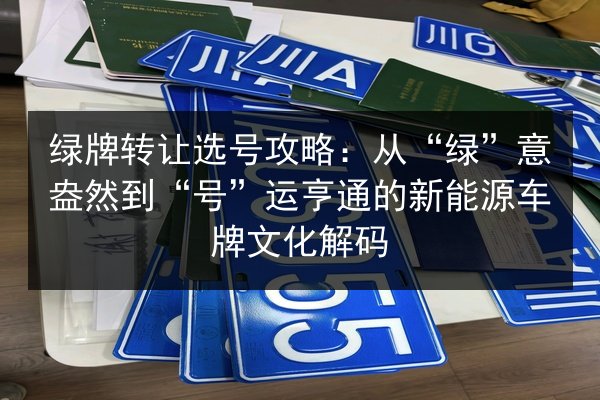 绿牌转让选号攻略：从“绿”意盎然到“号”运亨通的新能源车牌文化解码 第2张
