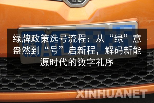 绿牌政策选号流程：从“绿”意盎然到“号”启新程，解码新能源时代的数字礼序 第1张