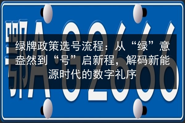 绿牌政策选号流程：从“绿”意盎然到“号”启新程，解码新能源时代的数字礼序 第2张