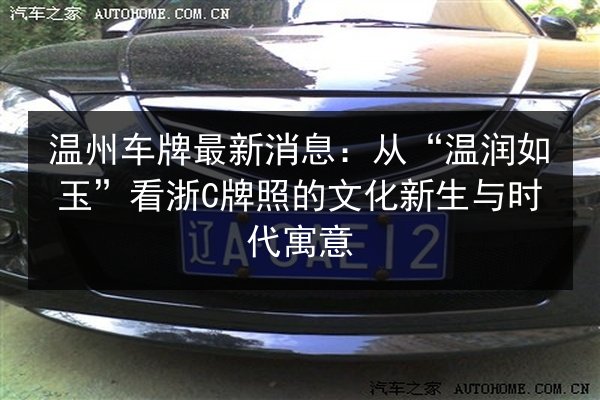 温州车牌最新消息：从“温润如玉”看浙C牌照的文化新生与时代寓意 第2张