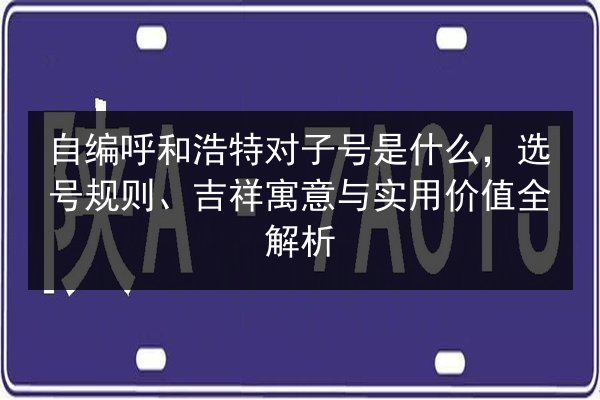 自编呼和浩特对子号是什么，选号规则、吉祥寓意与实用价值全解析 第2张
