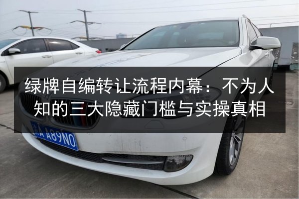 绿牌自编转让流程内幕:不为人知的三大隐藏门槛与实操真相 第3张 绿牌自编转让流程内幕:不为人知的三大隐藏门槛与实操真相 第3张