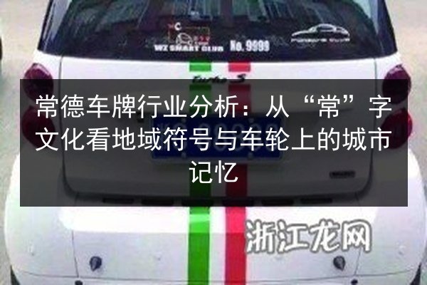 常德车牌行业分析:从“常”字文化看地域符号与车轮上的城市记忆 第2张 常德车牌行业分析:从“常”字文化看地域符号与车轮上的城市记忆 第2张