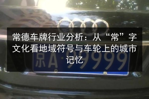 常德车牌行业分析:从“常”字文化看地域符号与车轮上的城市记忆 第3张 常德车牌行业分析:从“常”字文化看地域符号与车轮上的城市记忆 第3张
