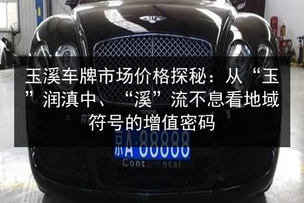 玉溪车牌市场价格探秘：从“玉”润滇中、“溪”流不息看地域符号的增值密码 第2张