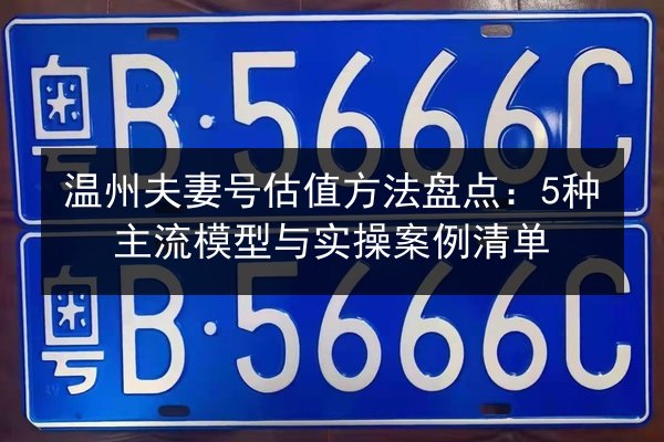 温州夫妻号估值方法盘点：5种主流模型与实操案例清单 第2张
