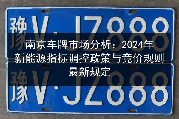 南京车牌市场分析：2024年新能源指标调控政策与竞价规则最新规定 第1张