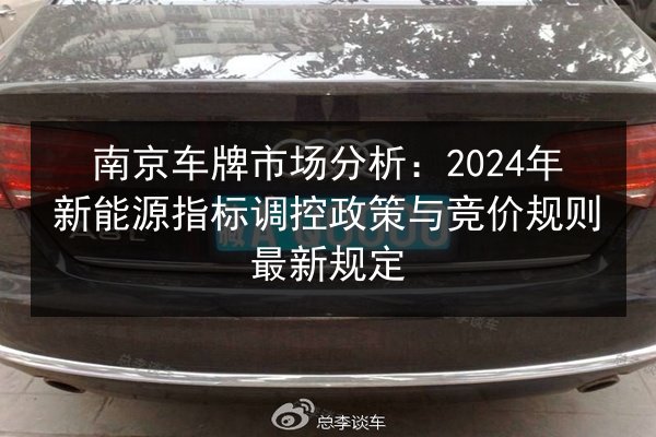 南京车牌市场分析：2024年新能源指标调控政策与竞价规则最新规定 第3张
