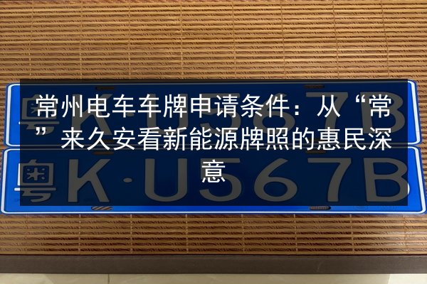 常州电车车牌申请条件:从“常”来久安看新能源牌照的惠民深意 第3张 常州电车车牌申请条件:从“常”来久安看新能源牌照的惠民深意 第3张