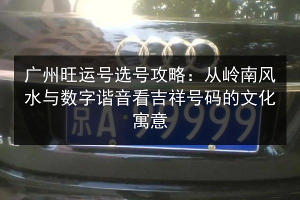 广州旺运号选号攻略:从岭南风水与数字谐音看吉祥号码的文化寓意 第3张 广州旺运号选号攻略:从岭南风水与数字谐音看吉祥号码的文化寓意 第3张