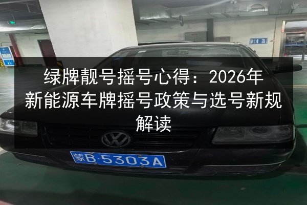绿牌靓号摇号心得：2026年新能源车牌摇号政策与选号新规解读 第2张