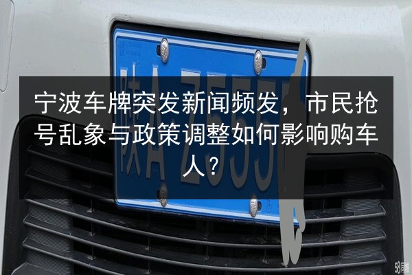 宁波车牌突发新闻频发，市民抢号乱象与政策调整如何影响购车人？ 第2张