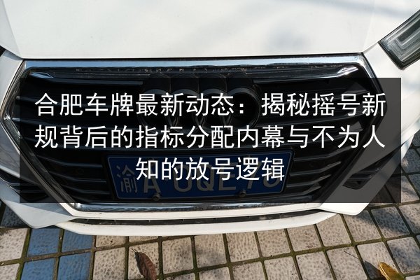合肥车牌最新动态:揭秘摇号新规背后的指标分配内幕与不为人知的放号逻辑 第2张 合肥车牌最新动态:揭秘摇号新规背后的指标分配内幕与不为人知的放号逻辑 第2张