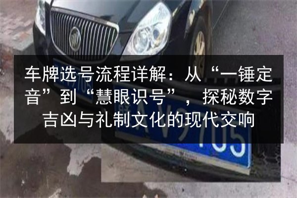 车牌选号流程详解：从“一锤定音”到“慧眼识号”，探秘数字吉凶与礼制文化的现代交响 第3张