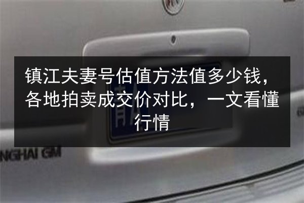 镇江夫妻号估值方法值多少钱，各地拍卖成交价对比，一文看懂行情 第2张