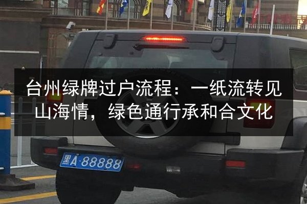 台州绿牌过户流程:一纸流转见山海情,绿色通行承和合文化 第2张 台州绿牌过户流程:一纸流转见山海情,绿色通行承和合文化 第2张