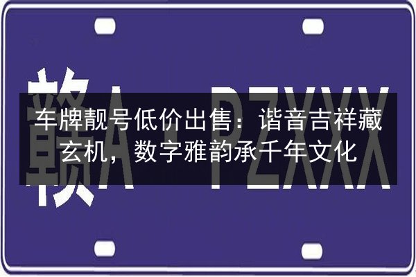 车牌靓号低价出售:谐音吉祥藏玄机,数字雅韵承千年文化 第3张 车牌靓号低价出售:谐音吉祥藏玄机,数字雅韵承千年文化 第3张