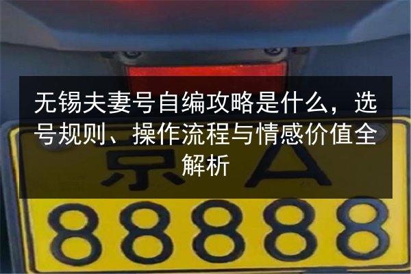 无锡夫妻号自编攻略是什么，选号规则、操作流程与情感价值全解析 第2张