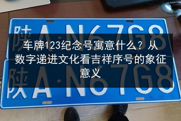 车牌123纪念号寓意什么？从数字递进文化看吉祥序号的象征意义 第3张