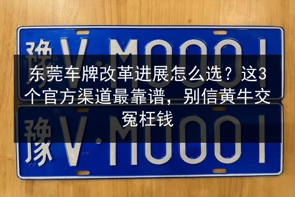 东莞车牌改革进展怎么选？这3个官方渠道最靠谱，别信黄牛交冤枉钱 第2张